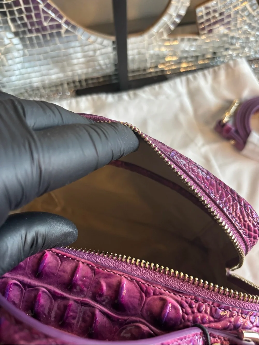 💕Brahmin Tori Dewberry Leather Top-Handle Bag
